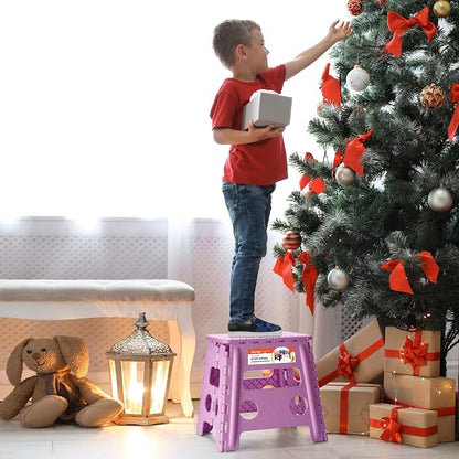 ACSTEP Foldable Step Stool for Adults 13 Inch, 300 lbs, Light Purple | Lightweight Stepping Stool with Handle and Non-Slip Surface, for Reaching Kitchen Cabinets, Bathroom Shelves and Closets