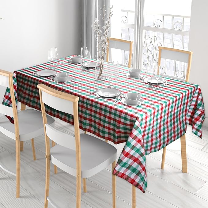 Urban Villa Tablecloth Cotton Tabletop 60x84 (6-8 Seats) Red/Grn/Wht