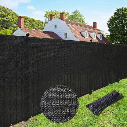 UPGRADE Privacy Fence Screen 3'x11' Black Outdoor 90% Visibility Blockage 170 GSM Mesh Shade Cover Panels for Backyard,Balcony,Home Decoration with Zip Ties,Customized Avaliable