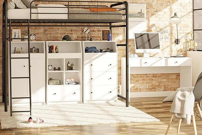 Ameriwood Home The Loft 2 Drawer Desk, White