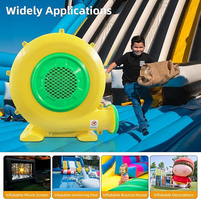 Air Blower for Inflatables, 950Watt 1.25HP Bounce House Blower, Inflatable Bubble House Blower, Electric Fan Pump for Outdoor Inflatable Paint Booth Water Slid， Bouncy Castle, Jumper, Blower Corded