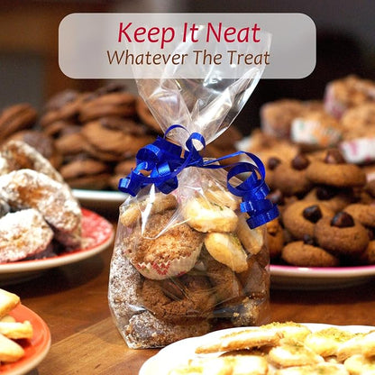 Morepack Gusseted Flat Bottom Cellophane Bags 4x2x8 In 50Pcs | Smore Bags with Paper Insert