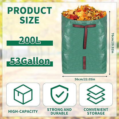 Hysagtek Leaf Collector Large Yard Dustpan - 53 Gallon Leaf Bags Leaves Collector Reusable Yard Waste Bags for Lawn Care, Camping & Recycling