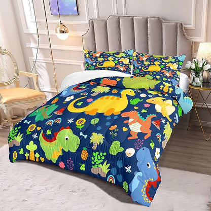 Dinosaur Bedding Full for Boys - Dinosaur Bedding Set for Kids Bedroom Dinosaur Bedding Full Blue Dinosaur Comforter Boys Room Decor Dinosaur Comforter, Full (1 Comforter 2 Pillowcases)