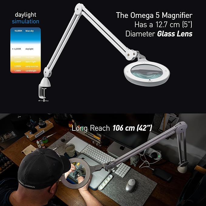 Daylight Company U25110 Omega 5 Magnifying Lamp, 15