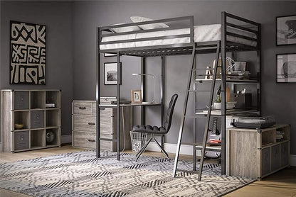 Little Seeds Nova Bedroom Grey Storage Bench, Gray Oak