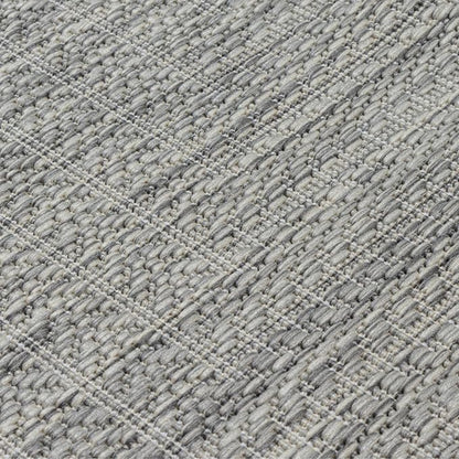 Adiva Rugs Outdoor Indoor Area Rug, Weather Resistant, Easy to Clean, Stain Resistant Floor Mat for Dining Room, Backyard, Deck, Patio (Silver Weiss, 2'6" x 7')