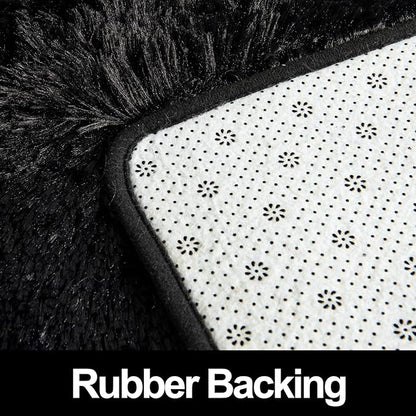 Super Soft Fluffy Shaggy Rugs 6x9 Feet for Living Room Bedroom, Fuzzy Plush Area Rugs for Girls Kids Room Nursery Home Decor, Furry Dorm Rug Cute Non-Slip Indoor Floor Carpet, Black