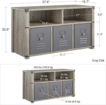 Little Seeds Nova Bedroom Grey Storage Bench, Gray Oak