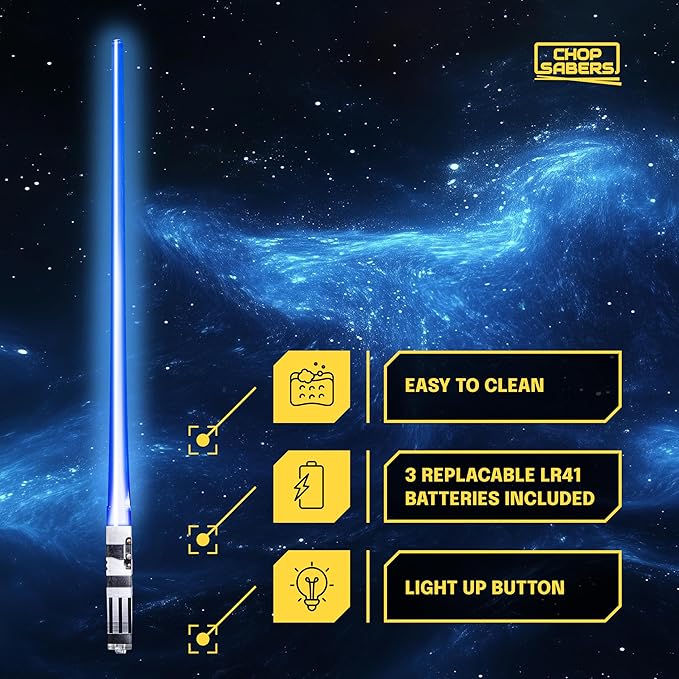 Lightsaber Chopsticks Star Wars Light Up - LED Glowing Light Saber Chop Sticks - Reusable Sushi Lightup Sabers Chopstick Set Of 4 Pairs - Blue & Red & Green & Purple