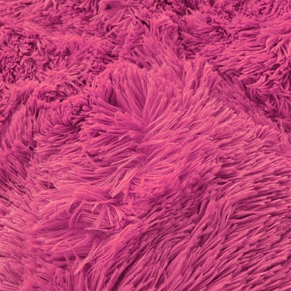 Fluffy hot pink comforters Cover twin size - Ultra Soft Plush hot pink bedding Sets 2 Pieces (1 faux fur comforter Cover + 1 fuzzy pillow case) girls shaggy hot pink twin bed set (Hot Pink, Twin)