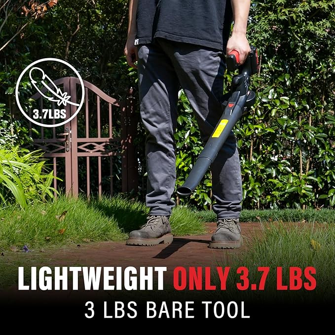 MZK Cordless Leaf Blower,20V Battery Powered Leaf Blower for Lawn Care, Electric Lightweight Mini Leaf Blower(Battery & Charger Included)