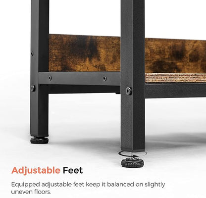 VASAGLE Bookshelf, Cube Shelf, Console Table, TV Stand with 6 Storage Cubes, for Office, Living Room, Bedroom, 13 x 47.2 x 31.5 Inches Industrial Design, Rustic Brown and Black ULLS104B01