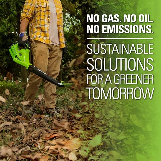 Greenworks 40V Leaf Blower/Sweeper, 150 MPH, Lightweight, Quiet, with 2.0 Ah Battery and Charger