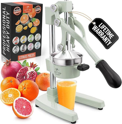 Zulay Kitchen Cast Iron Juicer - Heavy Duty Manual Juicer with Detachable Strainers for Easy Cleaning, Orange Juice Press for Citrus Fruits, Perfect for Bartenders, Juice Lovers & Health Enthusiasts