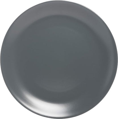 10 Strawberry Street Wazee Matte 10.5" Coupe Dinner Plate, Set of 6, Charcoal Gray