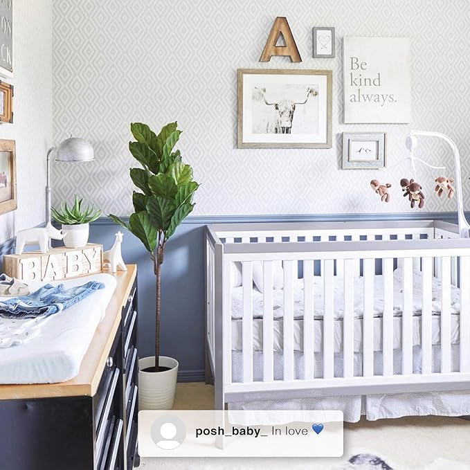 Delta Children Tribeca 4-in-1 Convertible Crib, White/Grey