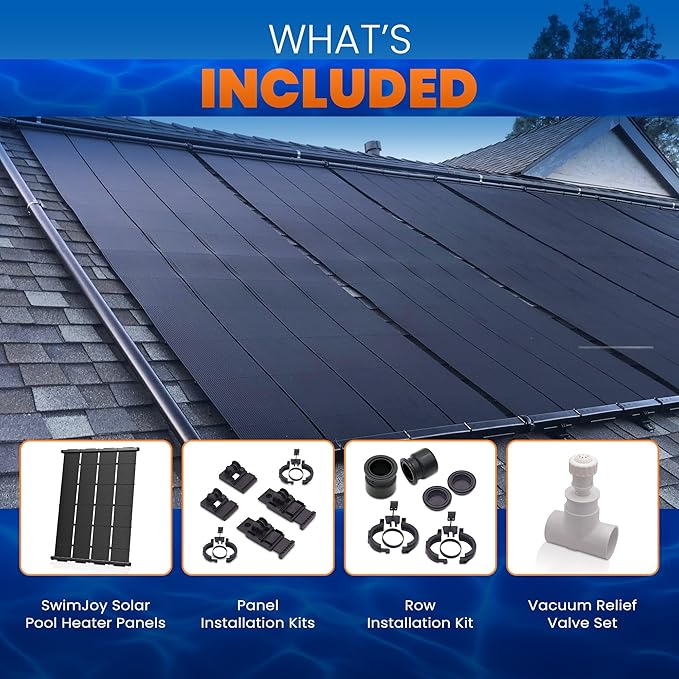 Industrial Grade Solar Pool Heater DIY Kit - Superior High-Wind Strapless Mounting System & Maximum Freeze Resistance (4-4'x10.5' / 168 Square Feet)