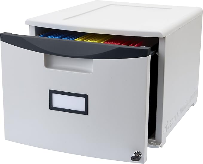Storex 61267B01C File Cabinet, 1-Pack, Gray/Black