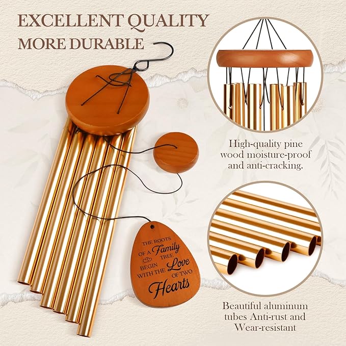 60th Wedding Anniversary Wind Chime, Happy 60th Anniversary Romantic Gifts for Couple, Parents, Wife, Husband, Friends, Diamond Wedding Anniversary's Keepsake Gifts Ideas