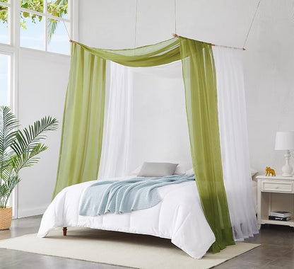 Warm Home Designs 55 x 216 Sage Green Sheer Window Scarf. AM Sage 216" | Extra Long Window Scarves Valances are Great As Wedding Arch Draping Fabric, Bed Canopy Or for Decorative Project.