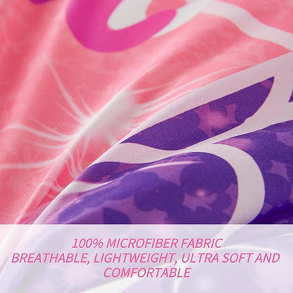 RYNGHIPY Mermaid Kids Girls Comforter Set Queen Size Pink Blue Gradient Fish Tail Bed in a Bag - includes Comforter & Sheet Set for Teens Girls Super Soft Kids Bedding