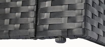 4 Pieces Outdoor Furniture Complete Patio Cushion Wicker P.E Rattan Garden Set, Full, Black