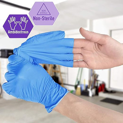 MED PRIDE Nitrile/Vinyl Blend Exam Gloves,Powder-Free,Blue,Small,100-Count