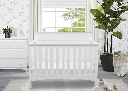 Delta Children Fancy 4-in-1 Convertible Baby Crib - Greenguard Gold Certified, Bianca White