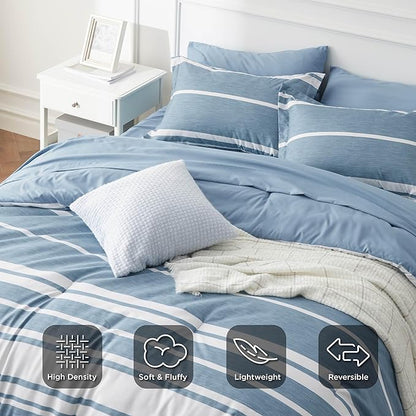 Bedsure King Size Comforter Set - Bedding Set King 7 Pieces, Bed in a Bag Bed Set with Comforter, Sheets, Pillowcases & Shams