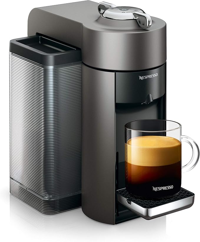 Nespresso Vertuo Coffee and Espresso Machine by De'Longhi, 54 ounces, Titan, Grey