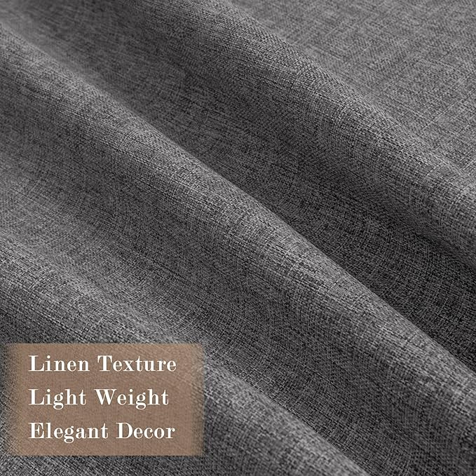 120" Wx102 L Linen Room Divider Drapes for Doorway/Glass Window/Sliding Door/Patio, Extra Wide Pinch Pleated Full Blackout Curtains for Girls Boys Teen Kids Room, 1 Panel, Natural Grey