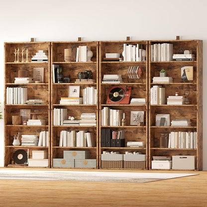 IRONCK Bookshelves and Bookcases Set of 2 Floor Standing 6 Tier Display Storage Shelves 70in Tall Bookcase Home Decor Furniture for Home Office, Living Room, Bed Room