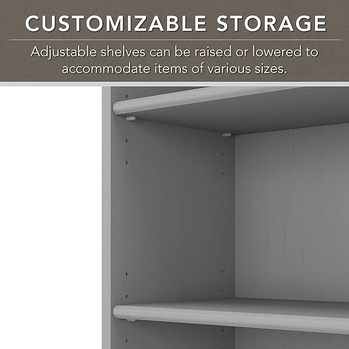 Bush WC53565-03 Fairview 5-Shelf 69-Inch H Bookcase, Cape Cod Gray