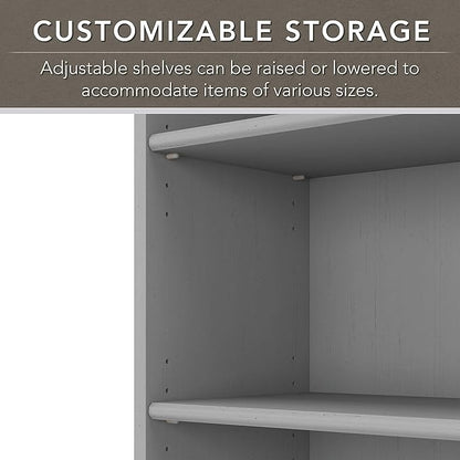 Bush WC53565-03 Fairview 5-Shelf 69-Inch H Bookcase, Cape Cod Gray