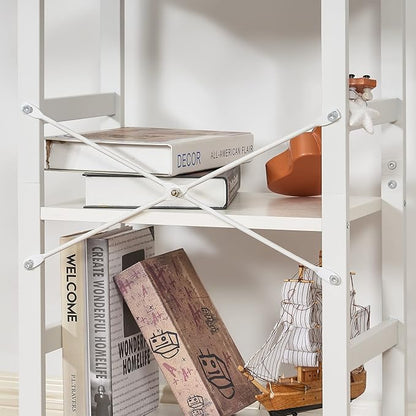 BEWISHOME 3 Tier Bookshelf, White Small Bookshelf for Small Spaces, Short Wooden Storage Bookcase with Metal Frame for Bedroom Living Room and Home Office JCJ62W