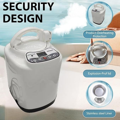 3L Sauna Steamer, Fcc Certified 3L & 1000W Steam Generator, Sauna Steamer Machine with Remote Control, Portable Sauna Steamer with Sturdy Lid and Explosion-Proof Interior, Black