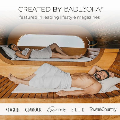 SAUNASOFA™ Sauna Mat & Pillow Set – 3 Person Sauna seat Cushion with Pillow – Heat-Resistant Sauna kit for Infrared or Finnish saunas in Grey