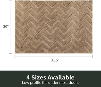Stiio Front Door Mat Indoor Outdoor Entrance 20x31.5 Inches, Non Slip Washable Entry Rug, Dog Doormat, Absorbent Entrance Mat for Front & Back Door, Muddy Wet Shoes & Paws, Brown