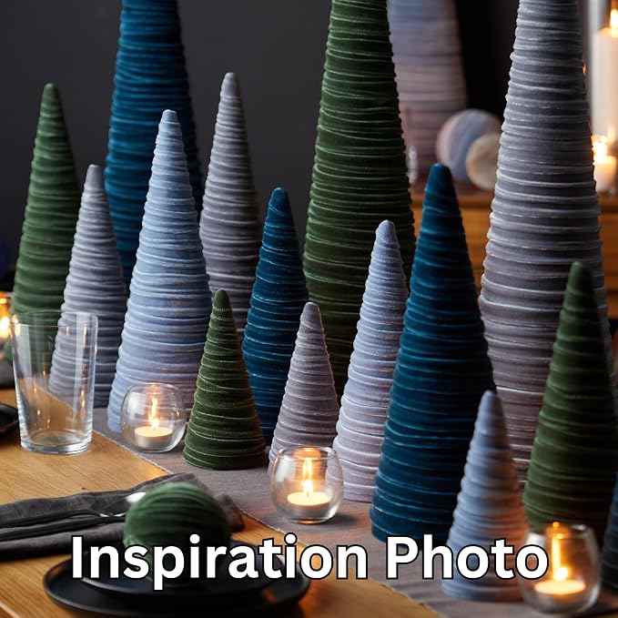 Your Heart's Content Olive Green Velvet Trees Set of 3, Woodland Nursery Bookshelf, Modern Valentine Tabletop, Holiday Dining Table, Elegant Mantel Décor, Handcrafted Gift for (Olive)