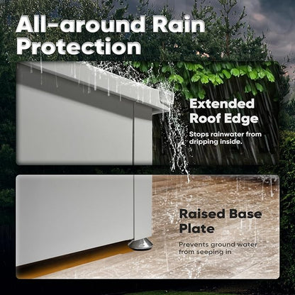 Quictent Deck Box outdoor 150 Gallon, Easy Assemble Metal Storage Box,Lockable Waterproof Weather-Resistant storage cabinet for Patio Furniture Cushions, Throw Pillows, Garden Tools and Pool Toy,White