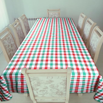 Urban Villa Tablecloth Cotton Tabletop 60x84 (6-8 Seats) Red/Grn/Wht