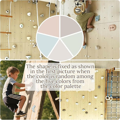 Premium Resin Rock Climbing Holds for All Ages, Large Training Rock Climbing Wall Grips Indoor/Outdoor, Rock-Like Texture Climbing Wall with Mounting Hardware