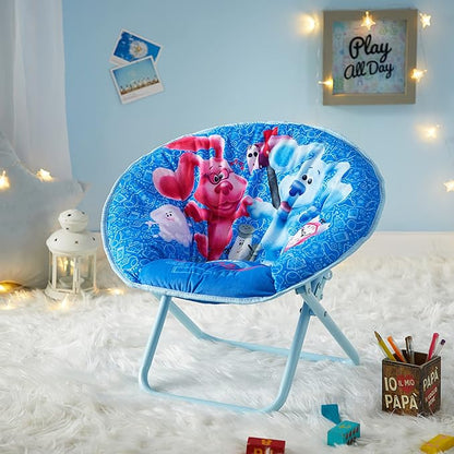 Nickelodeon Blues Clues Toddler 19” Folding Saucer Chair with Cushion, Ages 3+, Polyester