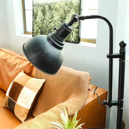 VONLUCE Rustic Desk Lamp Black Adjustable, Industrial Style Metal Task Lamp (25"-29"), Vintage Work Lamp, Farmhouse Reading Lamp in Aged Bronze Finish, ETL Certificate
