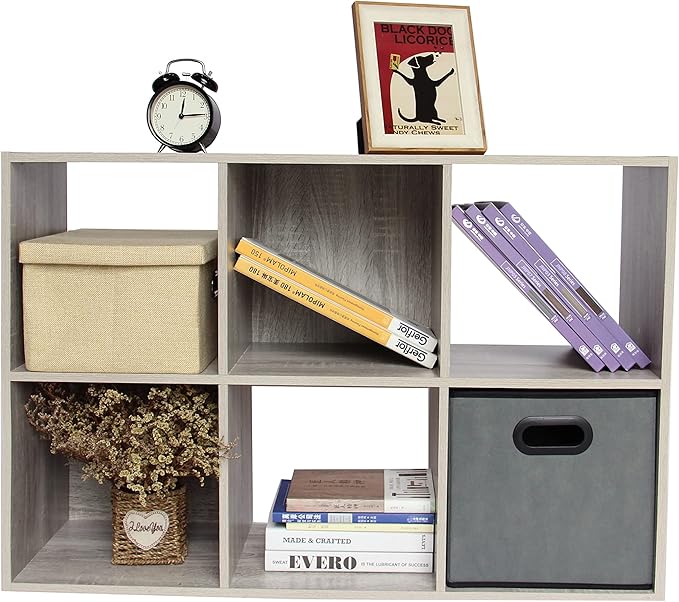 PACHIRA E-Commerce 6 Cube Storage Organizer, Unit Shelf, Closet Cabinet, Bookshelf File Organizer Rack in Living Room, Bedroom, Study OAK GREY