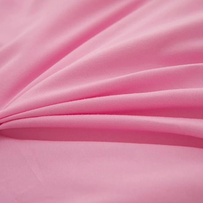 Pink Twin Comforter Set for Girls, 5 Pcs Bed in a Bag Twin for Teen Girls, Princess Bedding Set for Girls, Twin Size Comforter Sets for Girls with 1 Fitted Sheet and 1 Flat Sheet