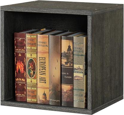 Magic DIY Cube Storage Organizer Stackable Cubes for Home Books Clothes Toy -Modular Cubby Storage System -Closet Organizer -Cube Storage Shelf (French Oak,General Cube)