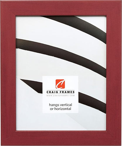 Craig Frames 11x14 Red Picture Frame, Wall Decor for Art and Photos | Ready to hang with a protective glass front, made in the USA for a gallery display
