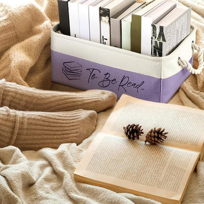 Marsui Book Lover Gifts Tbr Book Storage Basket to Be Read List Storage Bin Bookish Accessories Bookworm Gift for Club Members Student Teacher Reading Accessories